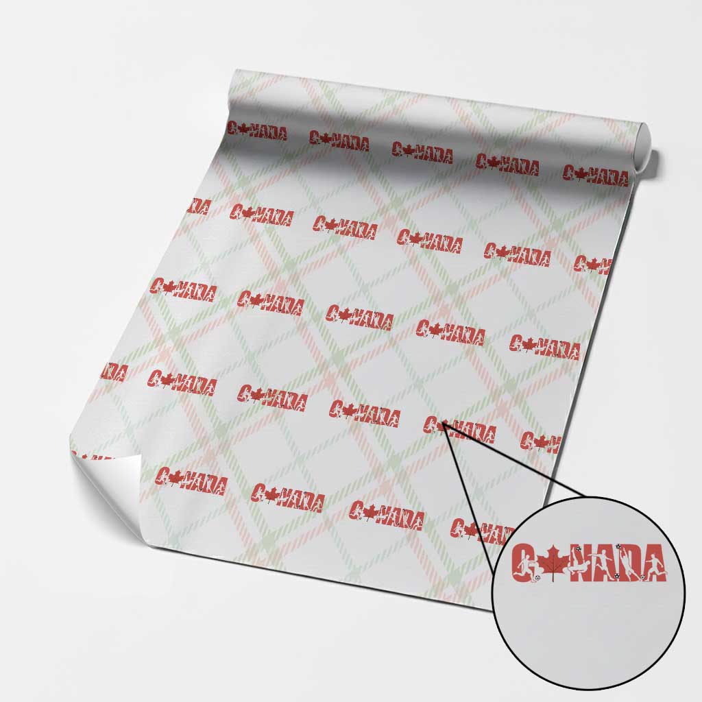 Canada National Soccer Lover Wrapping Paper Roll Proud Canadian Fan Gift