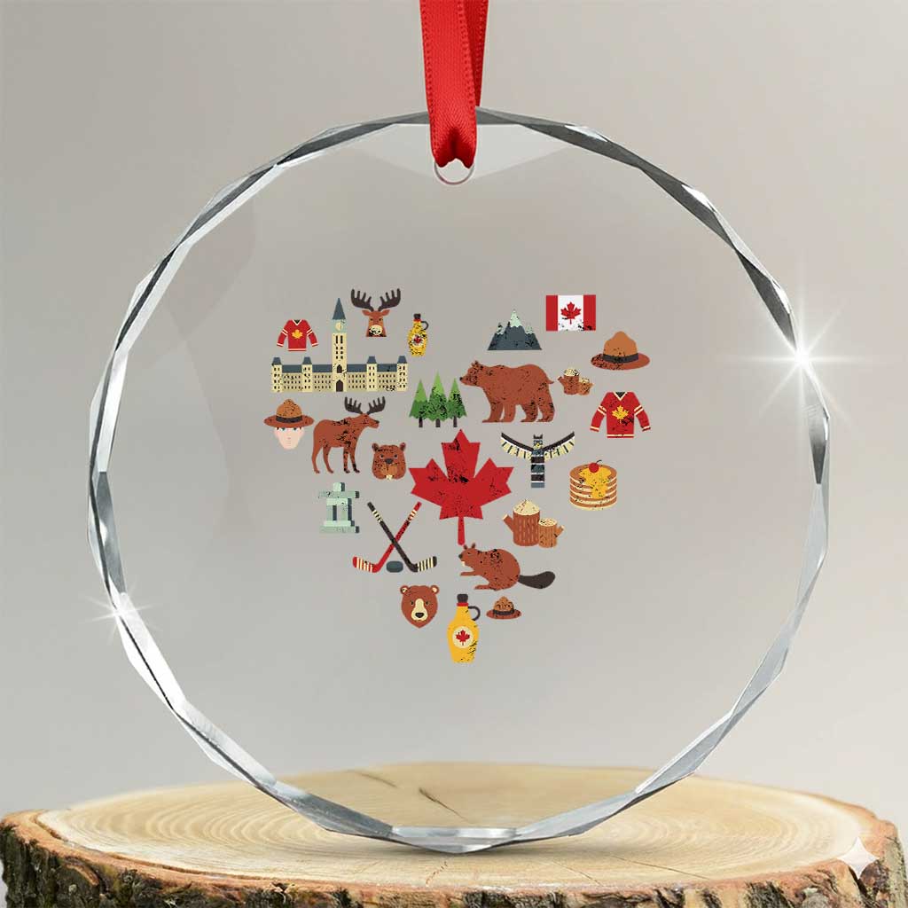 Canada Pride Crystal Glass Ornament Canadian Flag Maple Leaf TS02