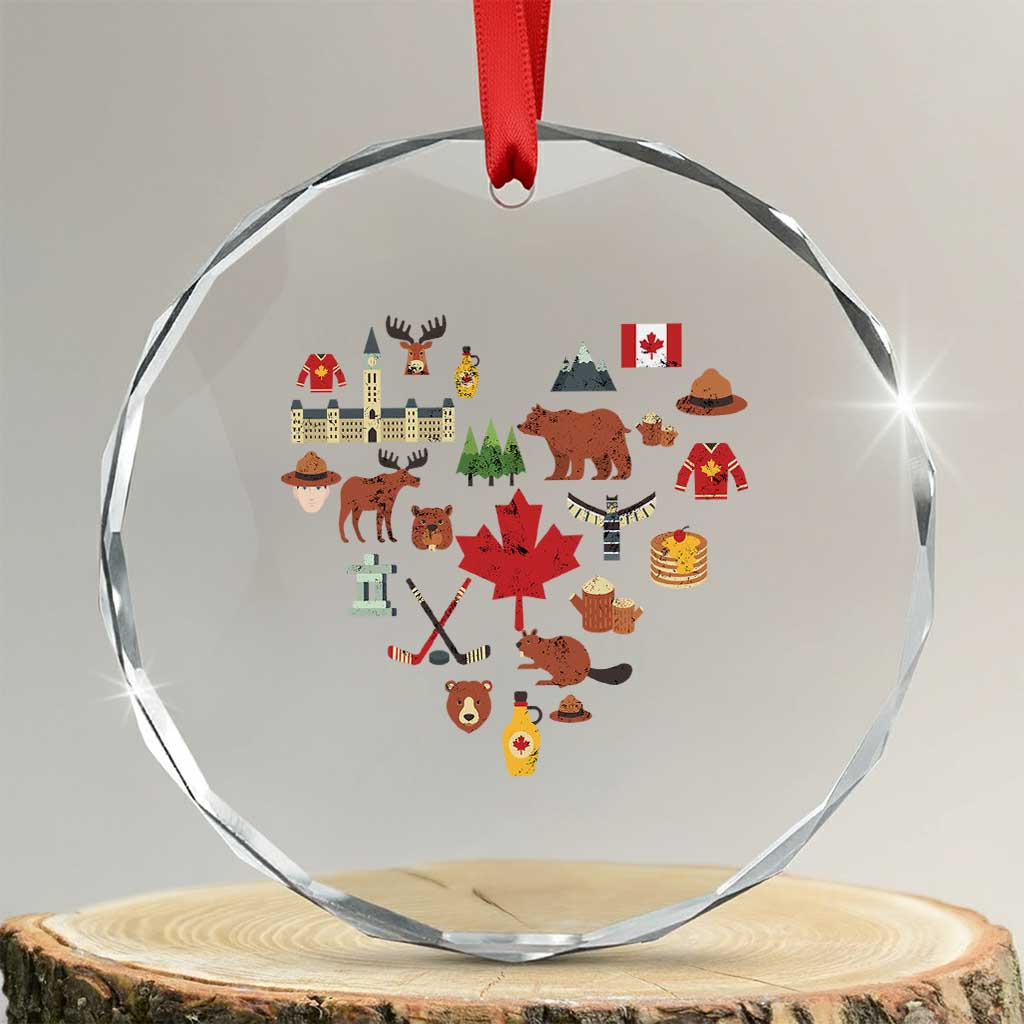 Canada Pride Crystal Glass Ornament Canadian Flag Maple Leaf - Wonder Print Shop