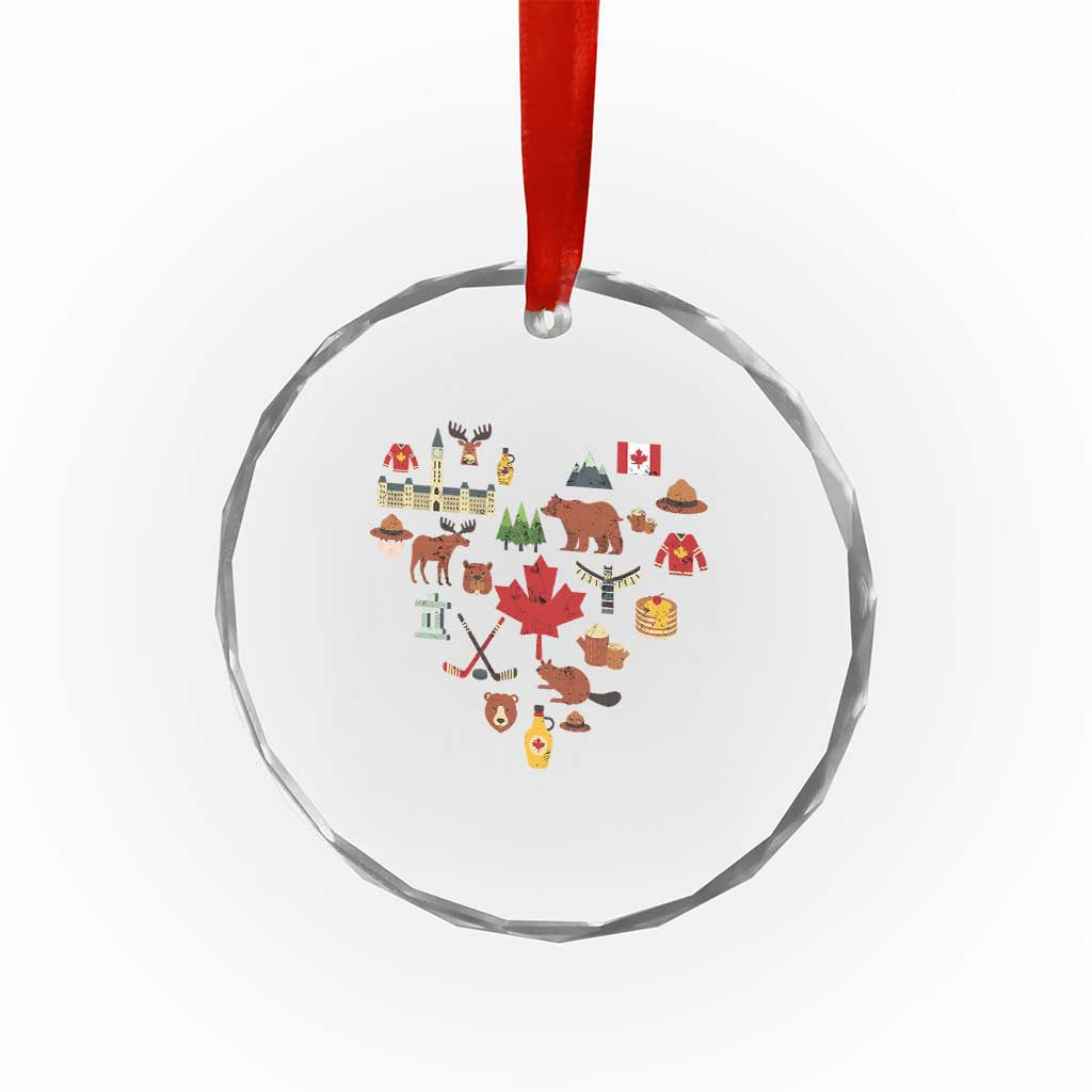Canada Pride Crystal Glass Ornament Canadian Flag Maple Leaf TS02