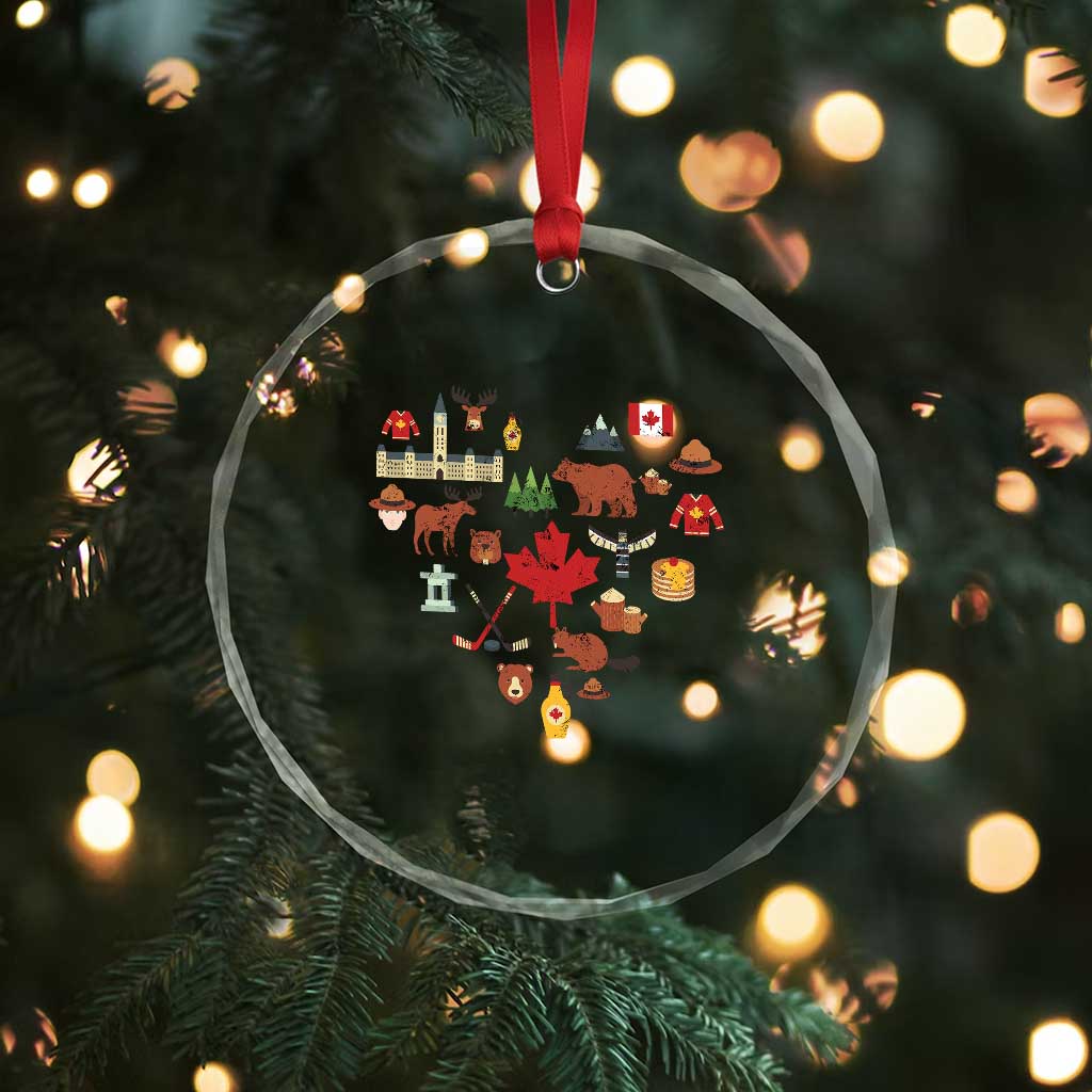 Canada Pride Crystal Glass Ornament Canadian Flag Maple Leaf TS02