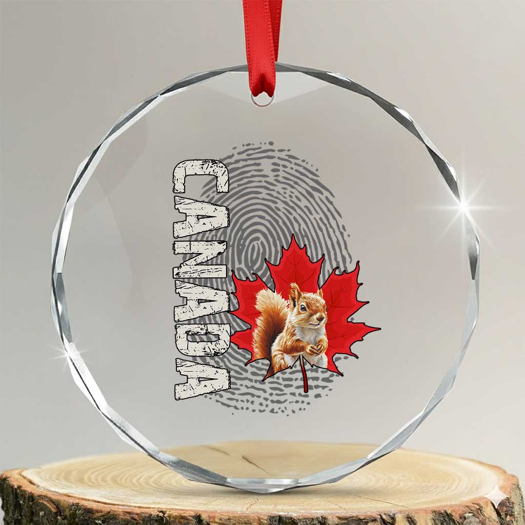 Canada Pride Crystal Glass Ornament Maple Leaf Squirrel Canadian Roots TS02