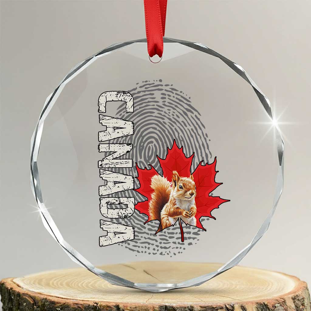 Canada Pride Crystal Glass Ornament Maple Leaf Squirrel Canadian Roots - Wonder Print Shop