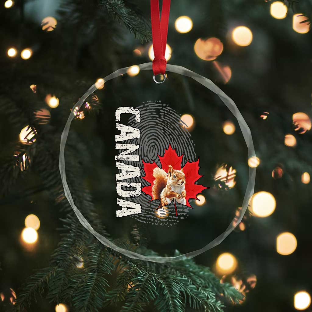 Canada Pride Crystal Glass Ornament Maple Leaf Squirrel Canadian Roots TS02