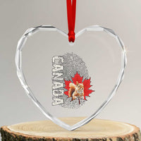 Canada Pride Heart Crystal Glass Ornament Maple Leaf Squirrel Canadian Roots - Wonder Print Shop