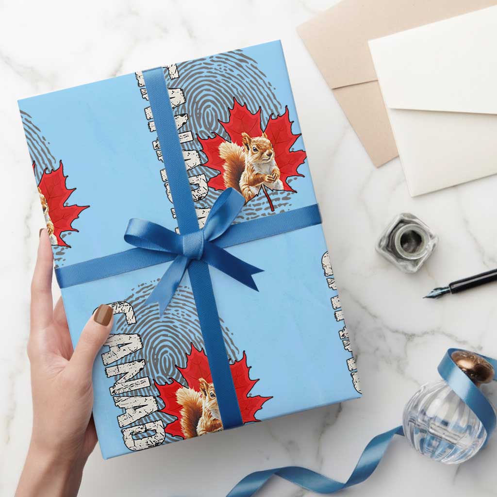 Canada Pride Wrapping Paper Roll Maple Leaf Squirrel Canadian Roots - Wonder Print Shop