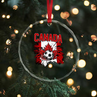 Canada Soccer Fan Crystal Glass Ornament Canadian Football Game Day Suppoter