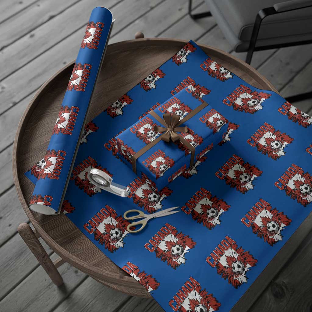 Canada Soccer Fan Wrapping Paper Roll Canadian Football Game Day Suppoter