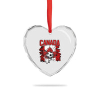 Canada Soccer Fan Heart Crystal Glass Ornament Canadian Football Game Day Suppoter