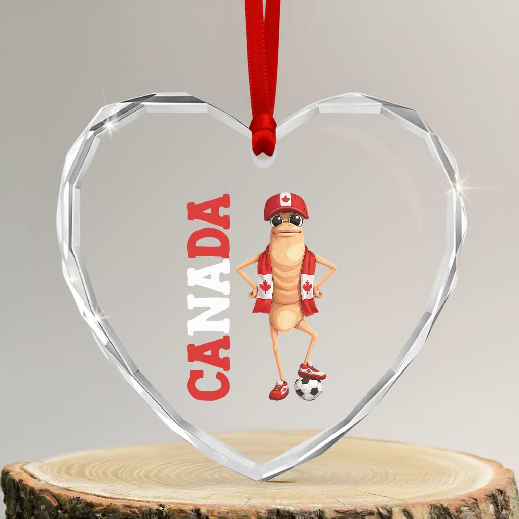 Canada Soccer Fan Marcus The Worm Heart Crystal Glass Ornament Country Football Gift