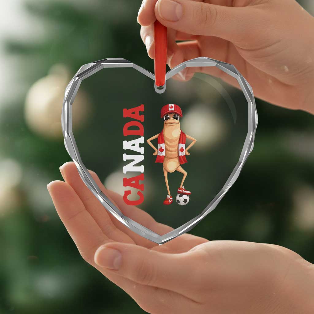 Canada Soccer Fan Marcus The Worm Heart Crystal Glass Ornament Country Football Gift