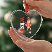 Canada Soccer Fan Marcus The Worm Heart Crystal Glass Ornament Country Football Gift
