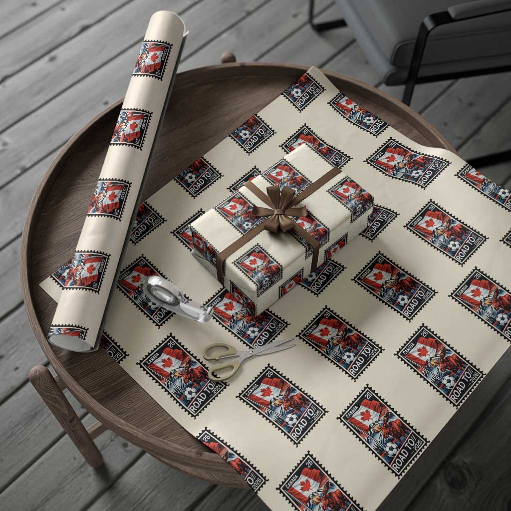 Canada Soccer Moose Wrapping Paper Roll Vintage Postal Stamp Road To 2026