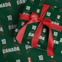 Canada Soccer Sports Graphic Number 10 Jersey Style Wrapping Paper Roll Proud Canadian Football Fans Game Day Pride