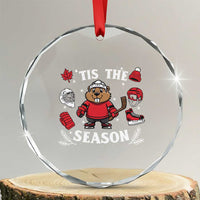 Canadian Ice Hockey Beaver Crystal Glass Ornament Tis The Season Holiday Gift - Wonder Print Shop