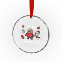 Canadian Ice Hockey Beaver Crystal Glass Ornament Tis The Season Holiday Gift - Wonder Print Shop