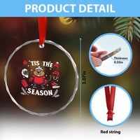 Canadian Ice Hockey Beaver Crystal Glass Ornament Tis The Season Holiday Gift - Wonder Print Shop