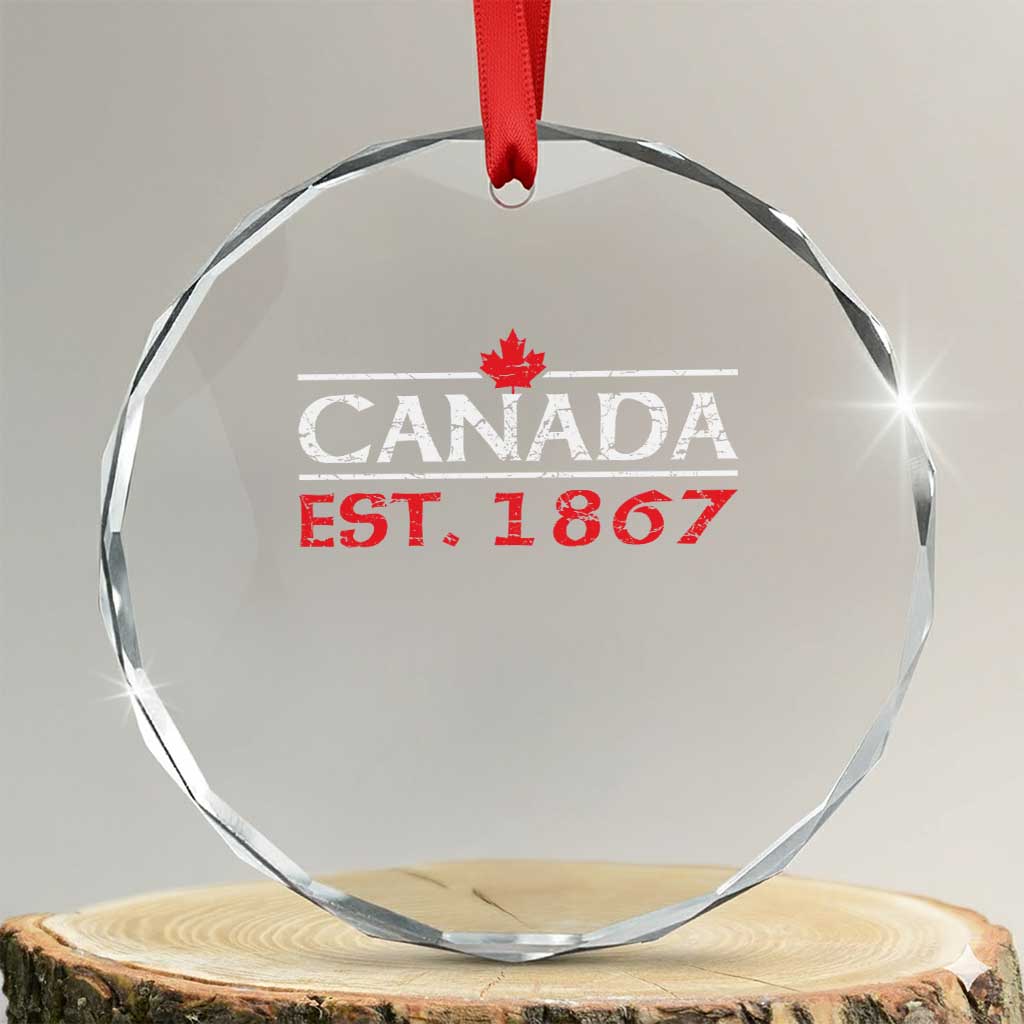 Canadian Maple Leaf Crystal Glass Ornament Canada Flag Vintage Retro Sport - Wonder Print Shop