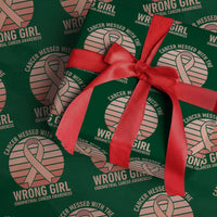 Cancer Messed With The Wrong Girl Wrapping Paper Roll Endometrial Cancer Warrior