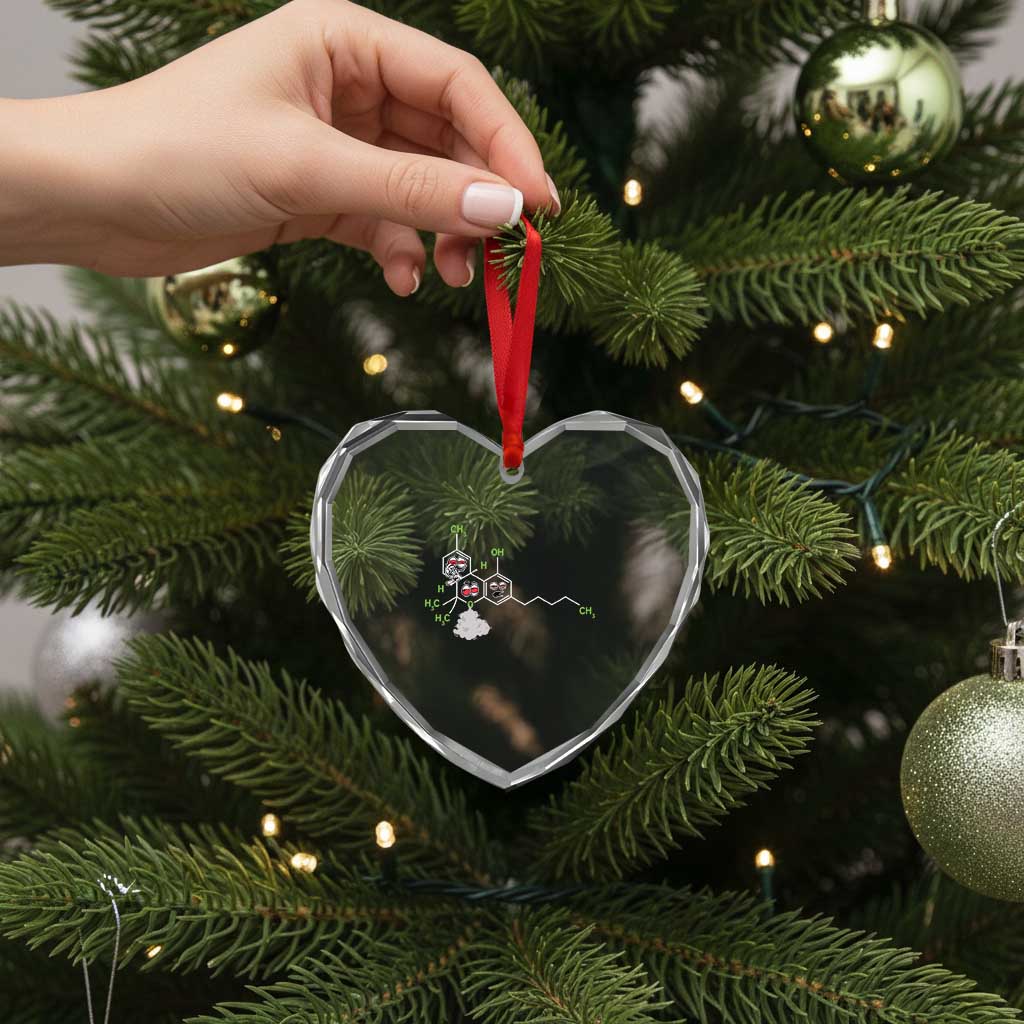 Cannabis Weed Heart Crystal Glass Ornament Molecule THC Marijuana Stoner - Wonder Print Shop