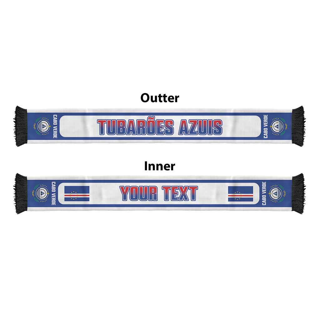 Cape Verde 2026 Football Personalized Soccer Scarf Come On Tubaroes Azuis