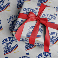 Cape Verde Blue Sharks Ocean Wave Graphic Wrapping Paper Roll Cabo Verde Pride Sports Fans