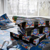 Cape Verde Cool Blue Shark Tropical Graphic Wrapping Paper Roll Cabo Verde Paradise Verdean Soccer Football Fans