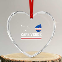Cape Verde Country Map Shield Emblem Heart Crystal Glass Ornament Cabo Verde Roots National Pride Gift