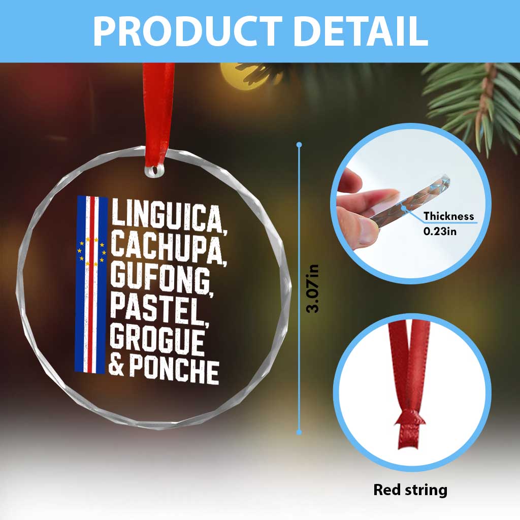 Cape Verde Cuisine Crystal Glass Ornament Linguica Cachupa Gufong Cabo Verde Heritage