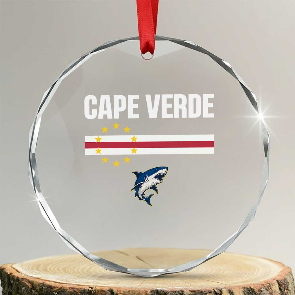 Cape Verde Flag Blue Shark Heritage Crystal Glass Ornament Cabo Verde Verdean Pride Soccer Football Fans