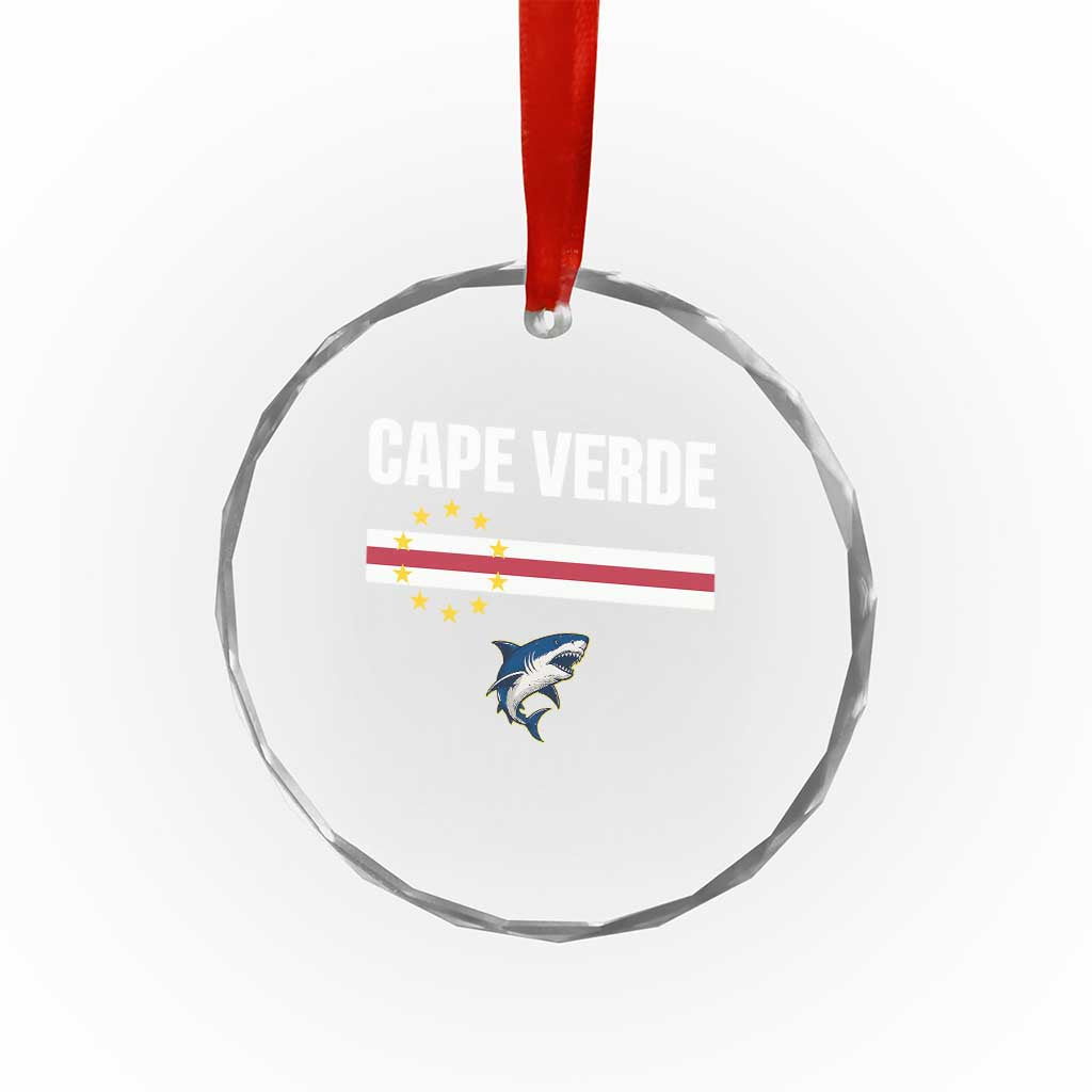 Cape Verde Flag Blue Shark Heritage Crystal Glass Ornament Cabo Verde Verdean Pride Soccer Football Fans