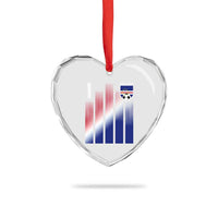 Cape Verde Flag Retro Sports Cabo Verdean Roots Heart Crystal Glass Ornament