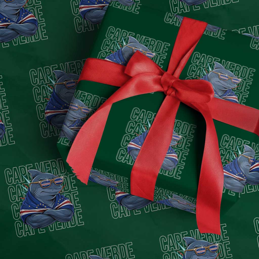 Cape Verde Flag Shark Cape Verdean Roots Cabo Verde Wrapping Paper Roll