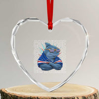 Cape Verde Flag Shark Cape Verdean Roots Cabo Verde Heart Crystal Glass Ornament