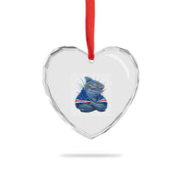 Cape Verde Flag Shark Cape Verdean Roots Cabo Verde Heart Crystal Glass Ornament