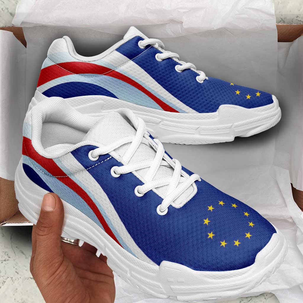 Cape Verde Football Chunky Sneakers Flag-Inspired Curve Style