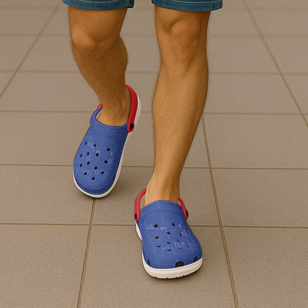 Cape Verde Football Clogs Shoes Come On Tubaroes Azuis - Blue - Wonder Print Shop