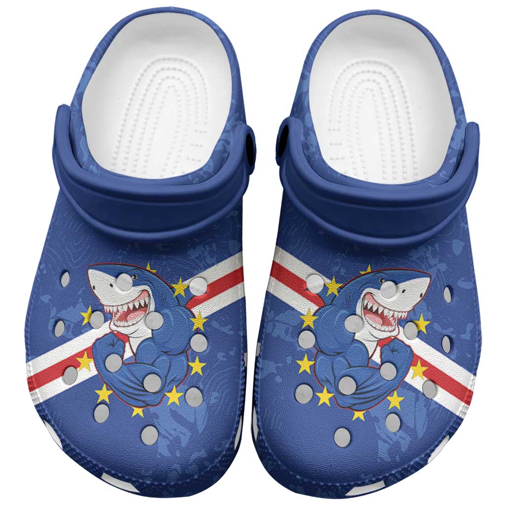 Cape Verde Football Clogs Shoes Go Blue Sharks - Wonder Print Shop