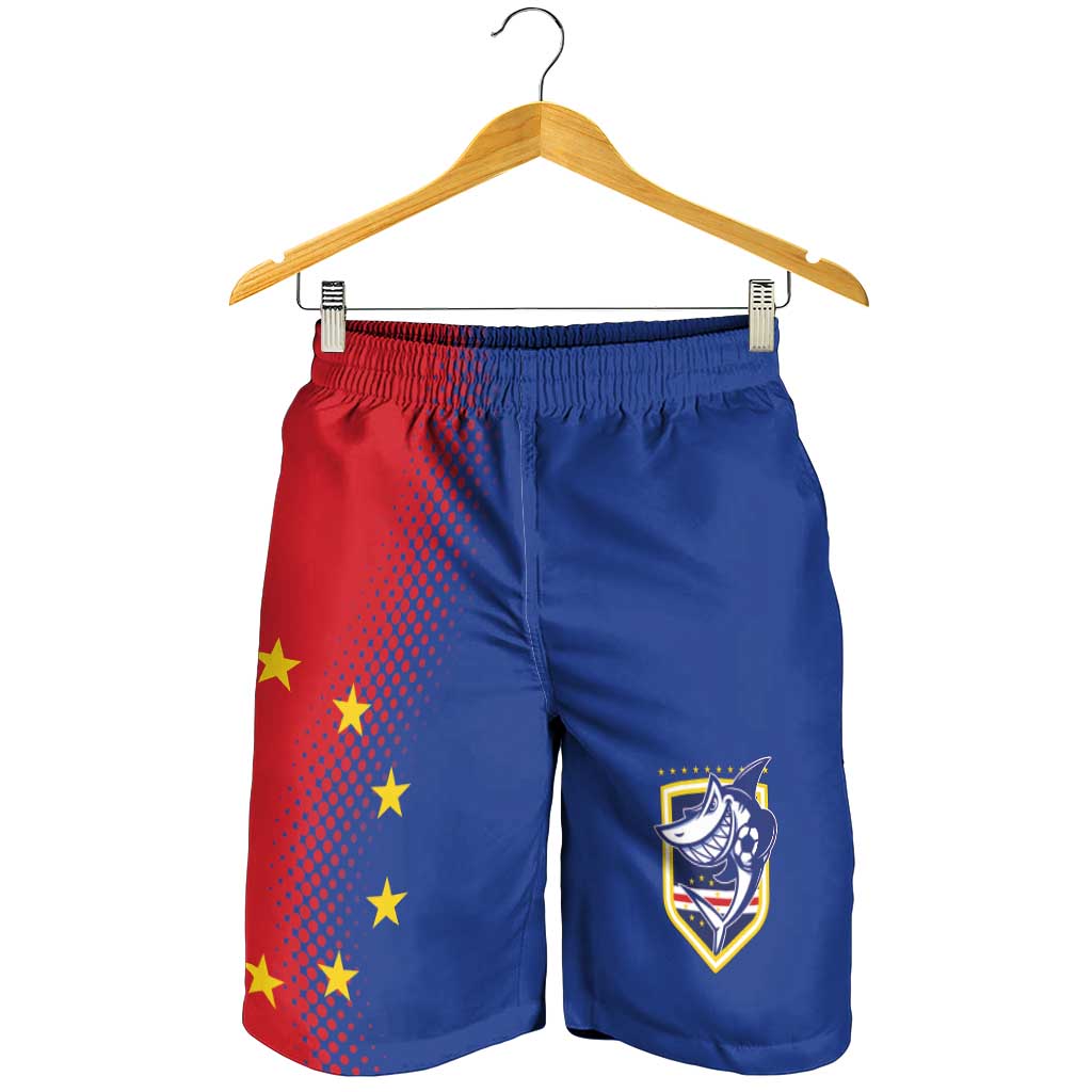 Cape Verde Football Shorts for Men Blue Sharks Make History - Wonder Print Shop