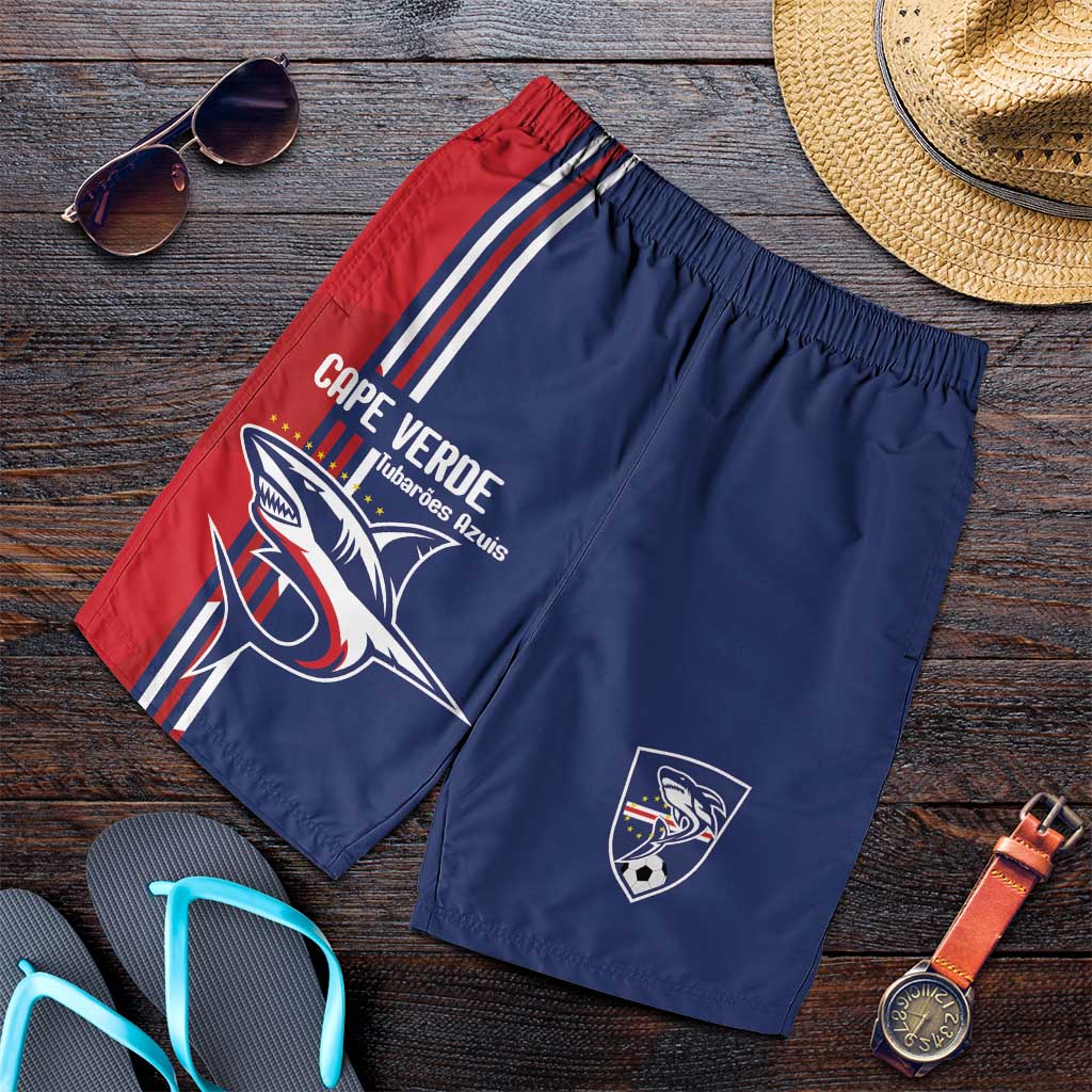 Cape Verde Football Shorts for Men Tubaroes Azuis Pride - Wonder Print Shop