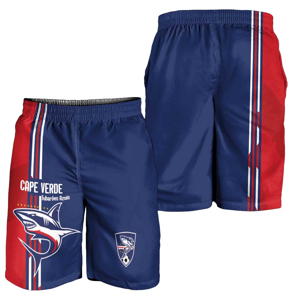 Cape Verde Football Shorts for Men Tubaroes Azuis Pride - Wonder Print Shop