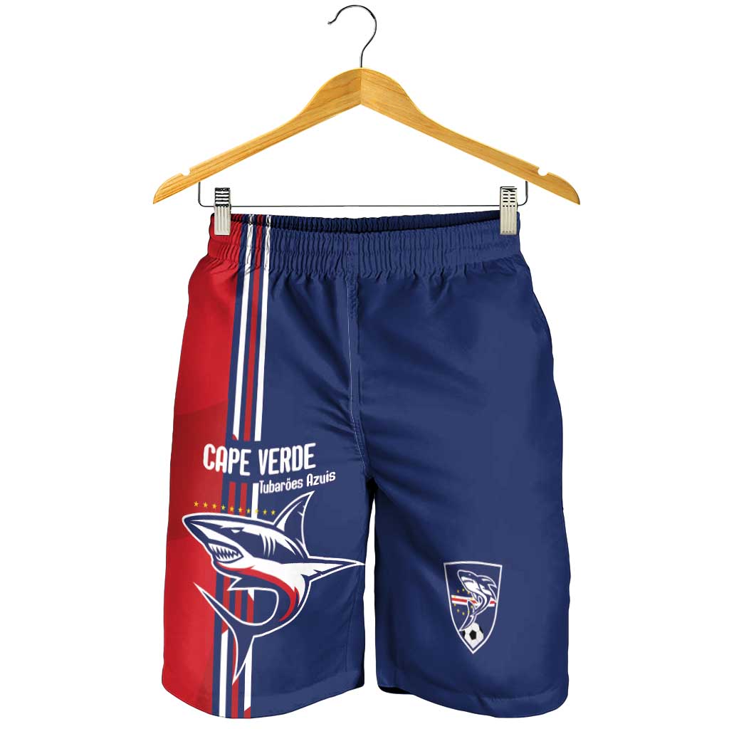 Cape Verde Football Shorts for Men Tubaroes Azuis Pride - Wonder Print Shop
