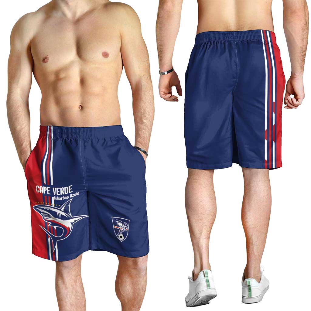 Cape Verde Football Shorts for Men Tubaroes Azuis Pride - Wonder Print Shop