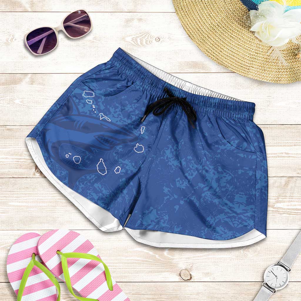 Cape Verde Football Shorts for Women Go Champions Tubaroes Azuis - Wonder Print Shop
