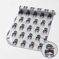 Cape Verde Messy Bun Girl Flag Sunglasses Graphic Wrapping Paper Roll Cabo Verde Women National Pride Gift