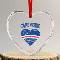 Cape Verde Scribble Flag Heart National Pride Heart Crystal Glass Ornament Cabo Verde Love