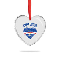 Cape Verde Scribble Flag Heart National Pride Heart Crystal Glass Ornament Cabo Verde Love