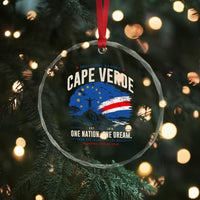Cape Verde Small Islands Big Hearts Pride Crystal Glass Ornament Cabo Verde One Nation One Dream Distressed Flag