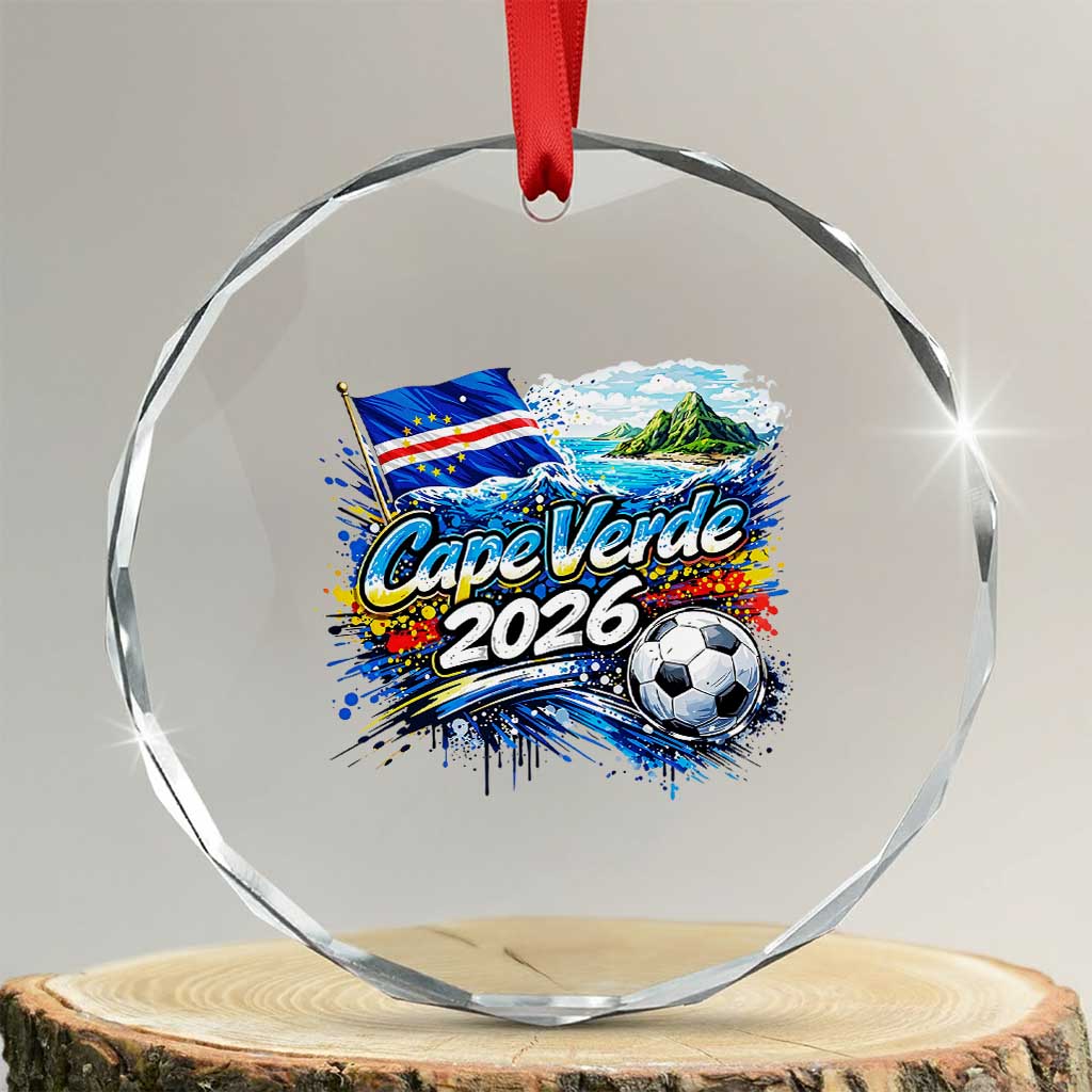Cape Verde Soccer 2026 Island Flag Crystal Glass Ornament Cabo Verde Football Team Fans Tropical Pride Gift