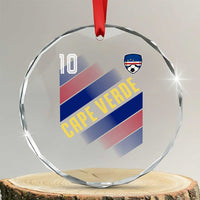 Cape Verde Soccer Jersey Style National Pride Crystal Glass Ornament Cabo Verde Football Fans Number 10 Athletic